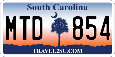 SC license plate MTD854