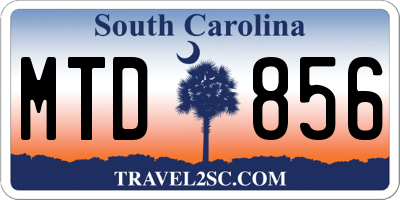 SC license plate MTD856