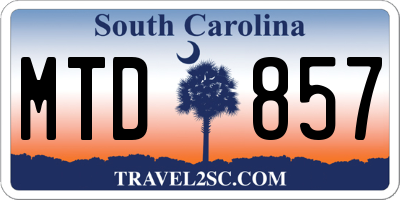 SC license plate MTD857