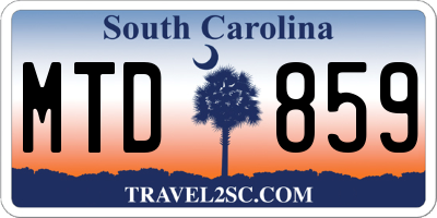 SC license plate MTD859