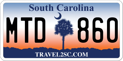 SC license plate MTD860