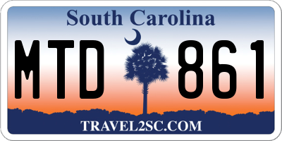 SC license plate MTD861