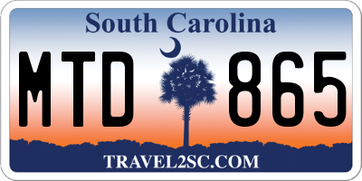 SC license plate MTD865