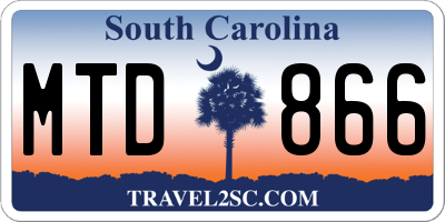 SC license plate MTD866