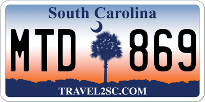 SC license plate MTD869