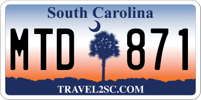 SC license plate MTD871