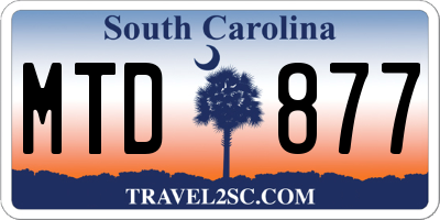SC license plate MTD877