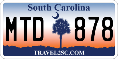 SC license plate MTD878