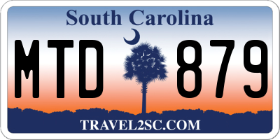 SC license plate MTD879