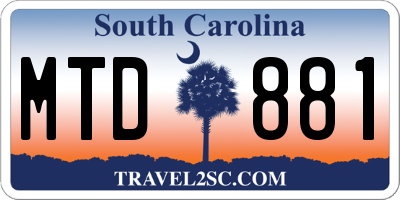 SC license plate MTD881