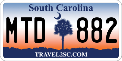 SC license plate MTD882