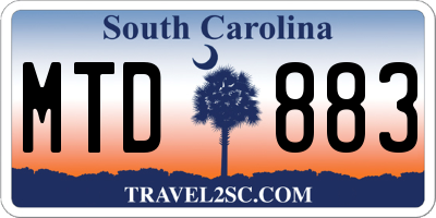 SC license plate MTD883