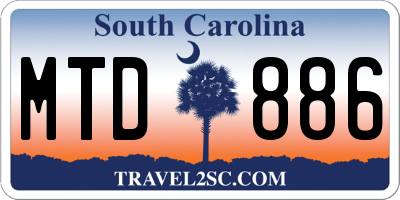 SC license plate MTD886