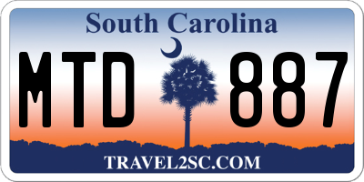 SC license plate MTD887