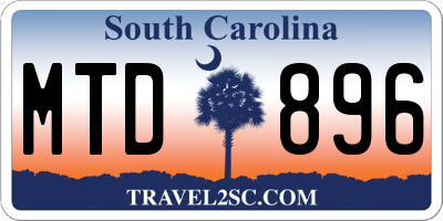 SC license plate MTD896