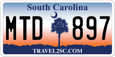 SC license plate MTD897