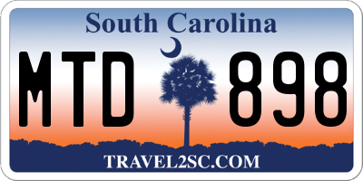 SC license plate MTD898