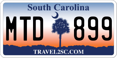 SC license plate MTD899