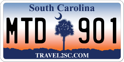 SC license plate MTD901