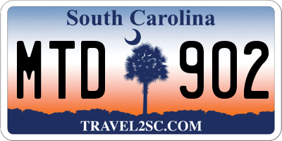 SC license plate MTD902