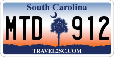 SC license plate MTD912