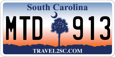 SC license plate MTD913
