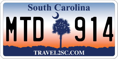 SC license plate MTD914