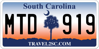 SC license plate MTD919