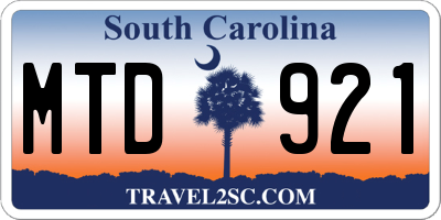 SC license plate MTD921