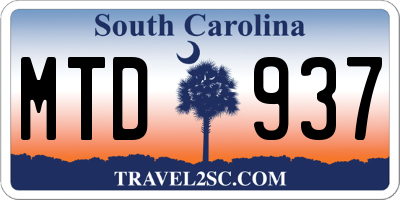 SC license plate MTD937