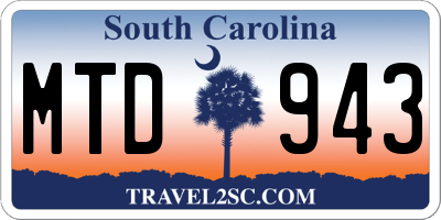 SC license plate MTD943