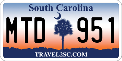 SC license plate MTD951