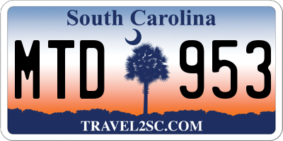 SC license plate MTD953