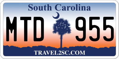 SC license plate MTD955