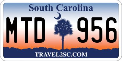 SC license plate MTD956