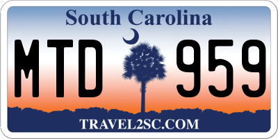 SC license plate MTD959