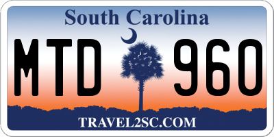 SC license plate MTD960