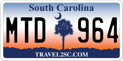 SC license plate MTD964
