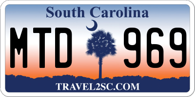 SC license plate MTD969