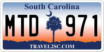 SC license plate MTD971