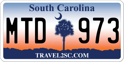 SC license plate MTD973