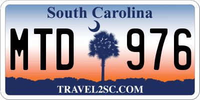 SC license plate MTD976