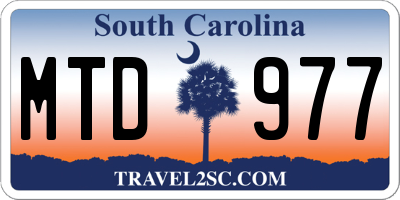 SC license plate MTD977