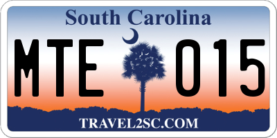 SC license plate MTE015