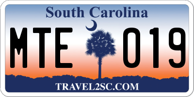 SC license plate MTE019