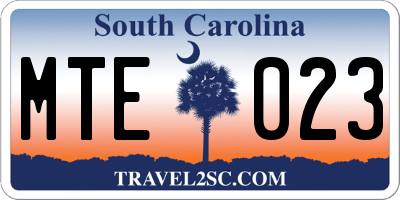 SC license plate MTE023