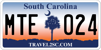 SC license plate MTE024