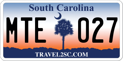 SC license plate MTE027