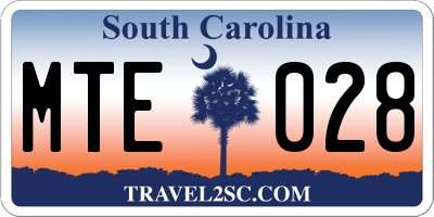 SC license plate MTE028