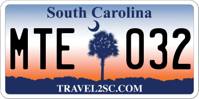 SC license plate MTE032